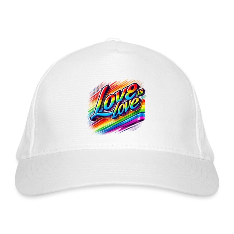 love-ist-love-bio-baseballkappe-weiss