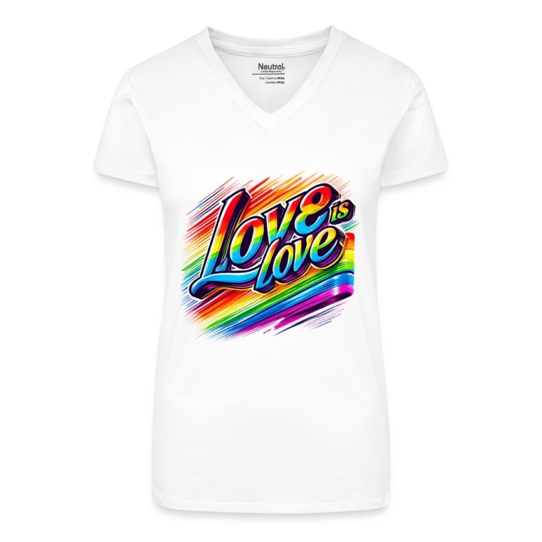 love-ist-love-bio-frauen-t-shirt-mit-v-ausschnitt-weiss