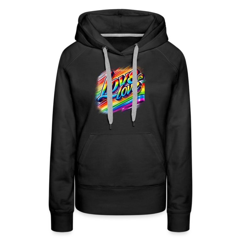 love-ist-love-frauen-premium-hoodie-schwarz