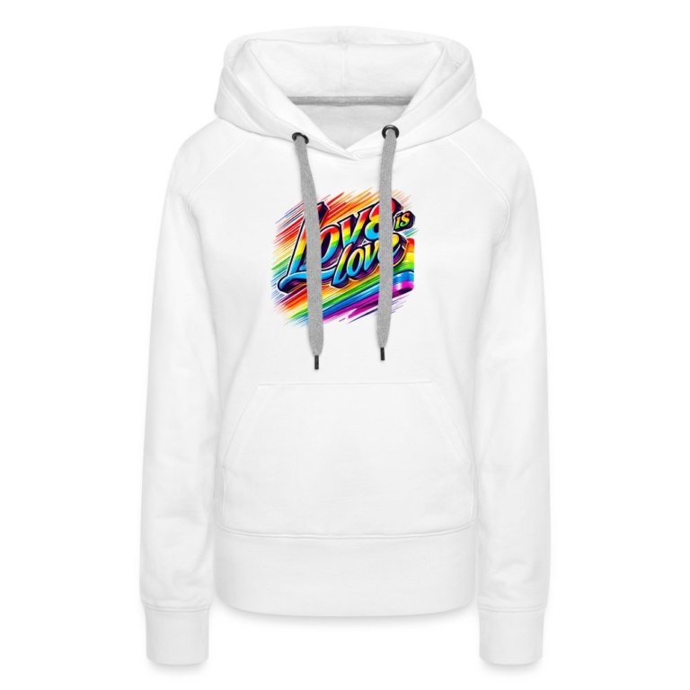 love-ist-love-frauen-premium-hoodie-weiss