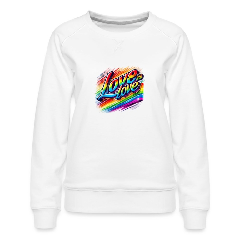 love-ist-love-frauen-premium-pullover-weiss