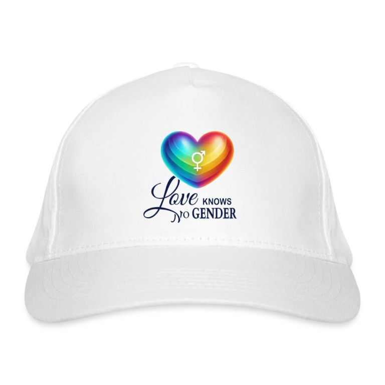 love-knows-no-gender-bio-baseballkappe-weiss