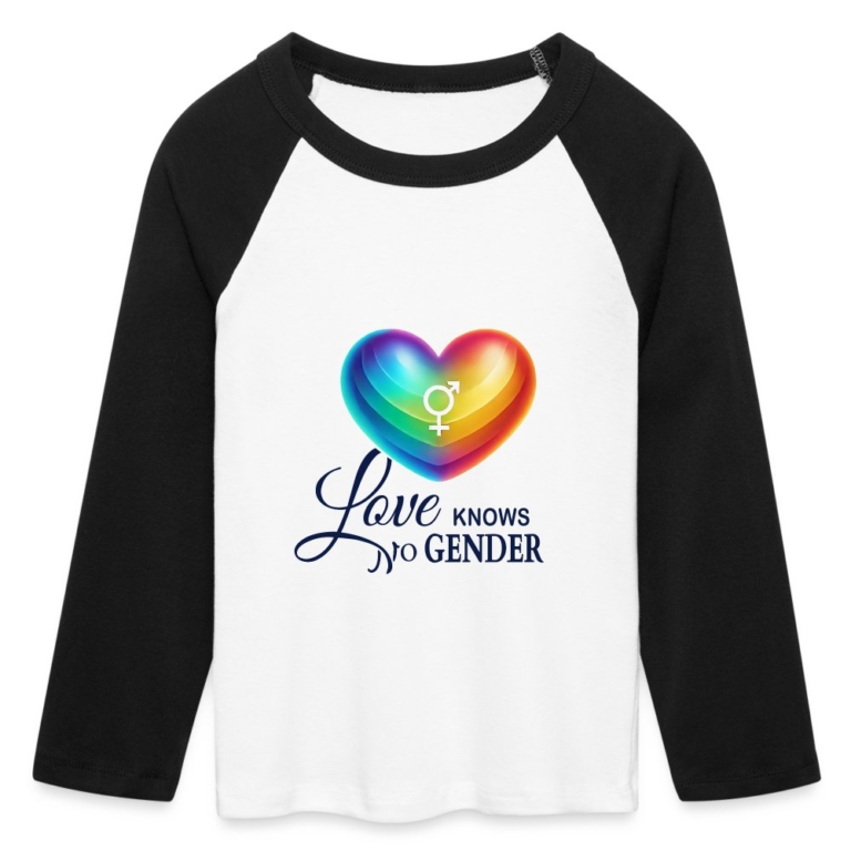love-knows-no-gender-cropped-frauen-baby-tee-mit-34-aermel-weiss-schwarz