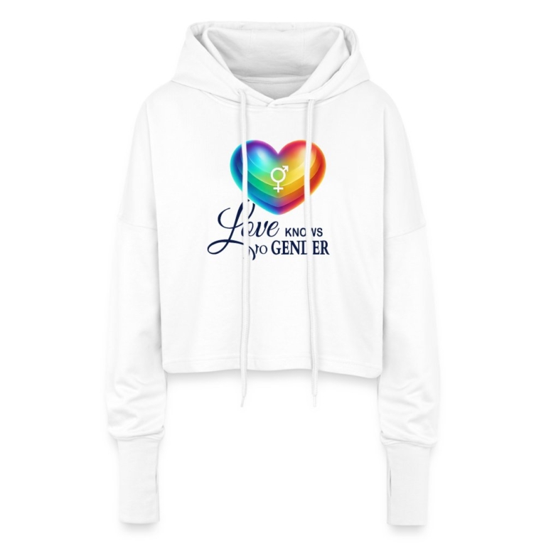love-knows-no-gender-cropped-frauen-hoodie-weiss