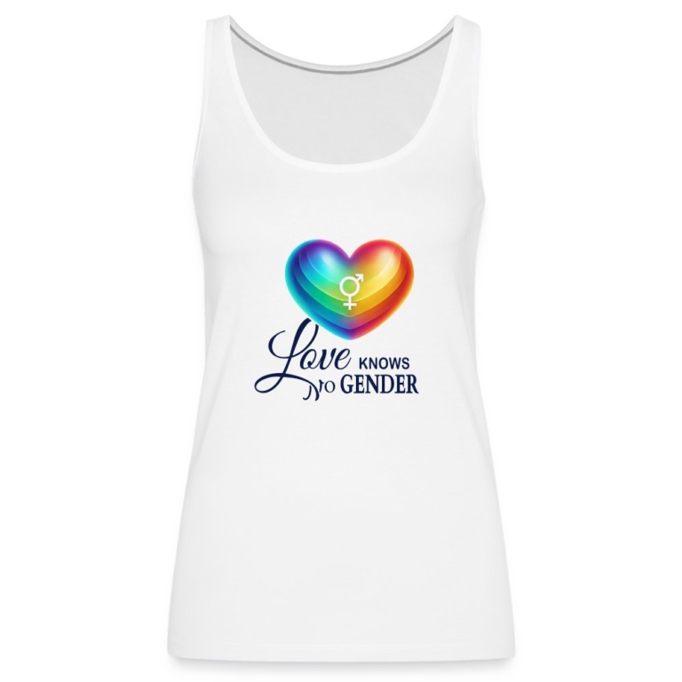 love-knows-no-gender-frauen-premium-tank-top-weiss