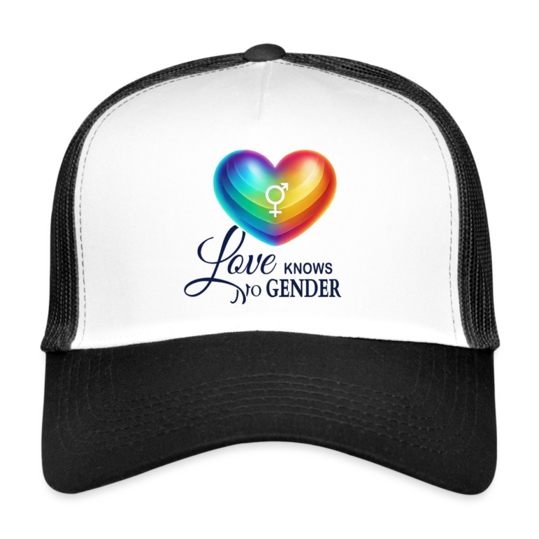 love-knows-no-gender-trucker-cap-weiss-schwarz