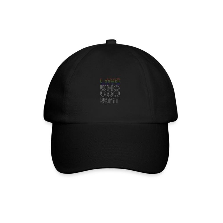 love-who-you-want-baseballkappe-schwarz-schwarz