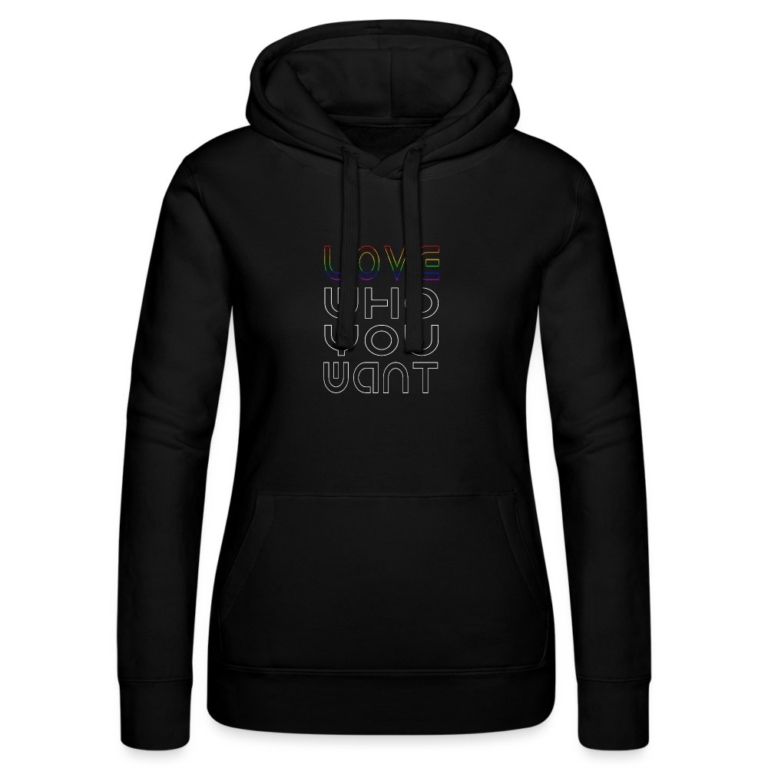love-who-you-want-frauen-kapuzen-sweater-von-russell-schwarz