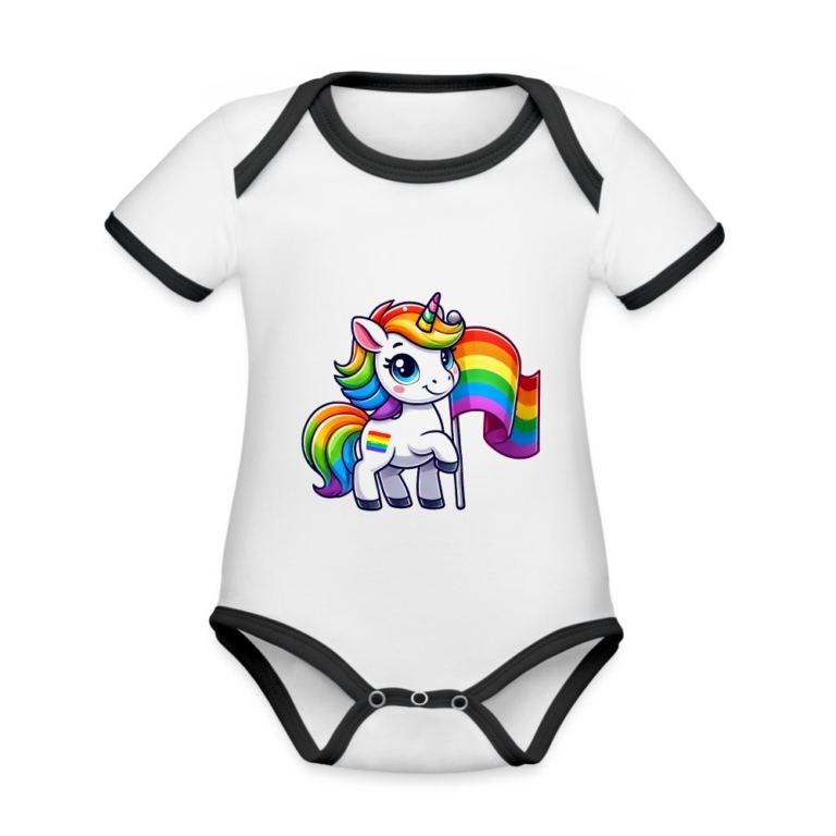 magisches-einhorn-der-vielfalt-baby-bio-kurzarm-kontrastbody-weiss-schwarz