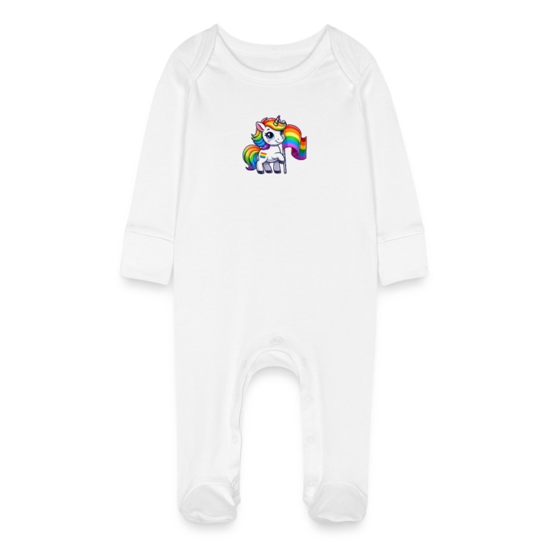 magisches-einhorn-der-vielfalt-baby-bio-schlafanzug-mit-kratzhandschuhen-weiss