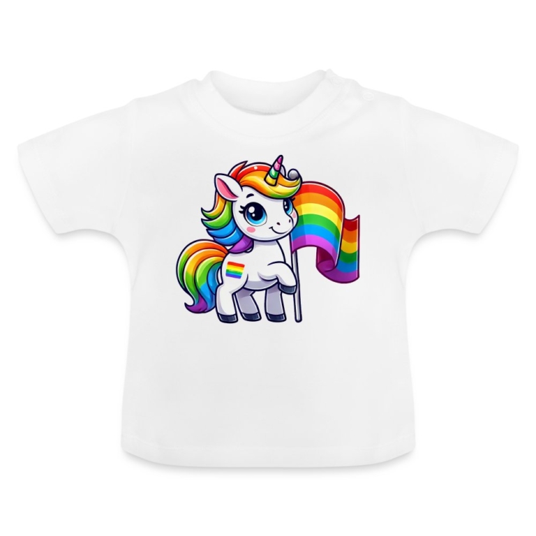 magisches-einhorn-der-vielfalt-baby-bio-t-shirt-mit-rundhals-weiss