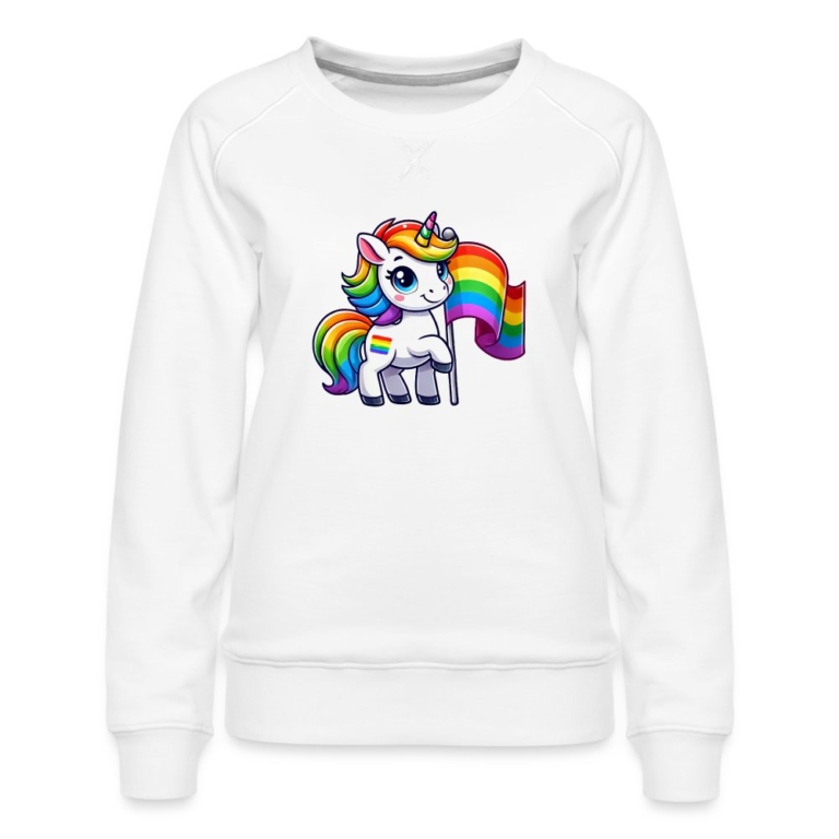 magisches-einhorn-der-vielfalt-frauen-premium-pullover-weiss
