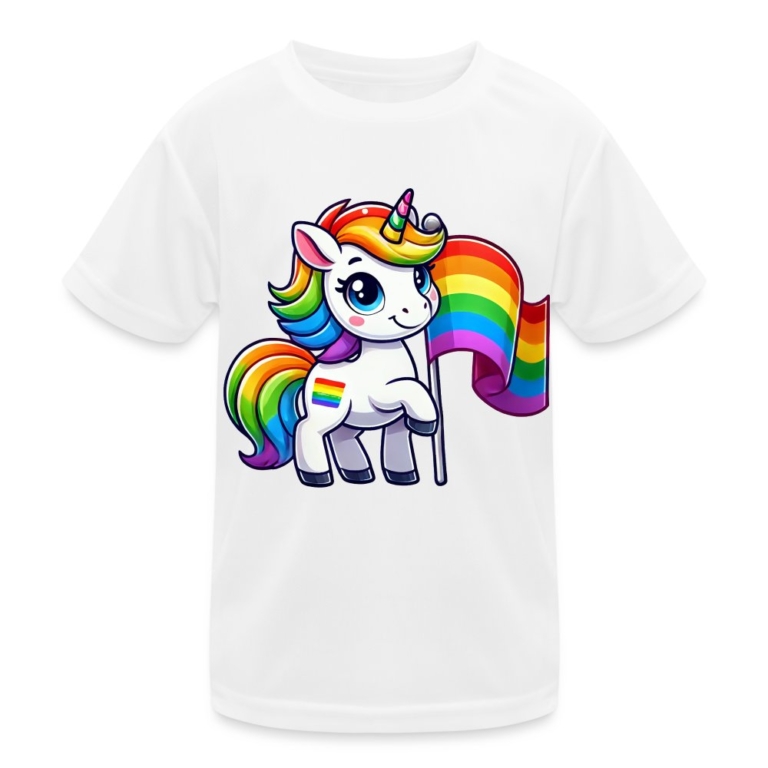 magisches-einhorn-der-vielfalt-kinder-funktions-t-shirt-weiss