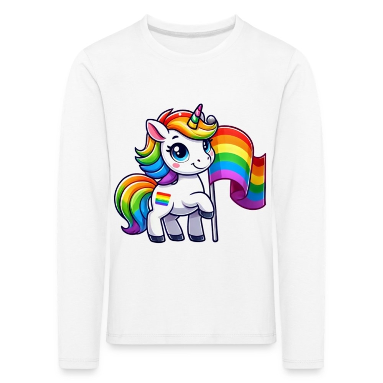 magisches-einhorn-der-vielfalt-kinder-premium-langarmshirt-weiss