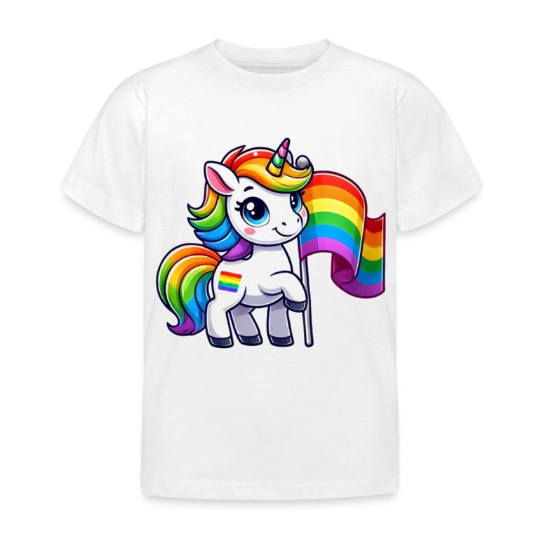 magisches-einhorn-der-vielfalt-kinder-t-shirt-weiss