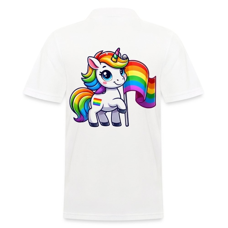 magisches-einhorn-der-vielfalt-maenner-poloshirt-weiss