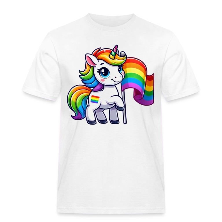 magisches-einhorn-der-vielfalt-maenner-workwear-t-shirt-weiss