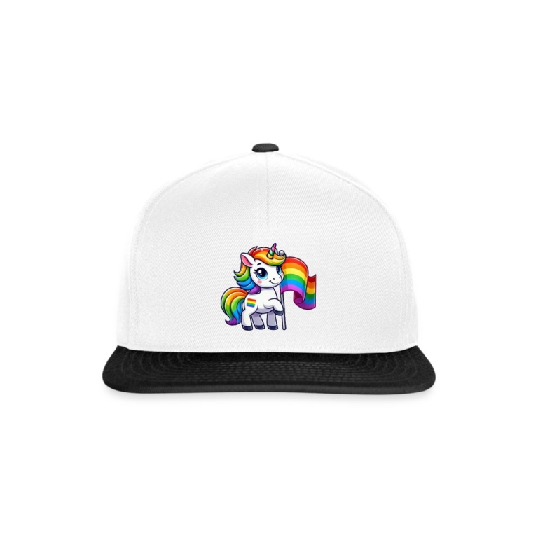 magisches-einhorn-der-vielfalt-snapback-cap-weiss-schwarz