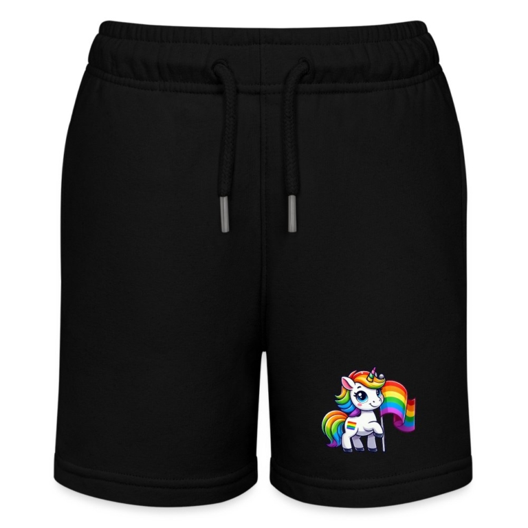 magisches-einhorn-der-vielfalt-stanleystella-teenager-bio-joggingshorts-mini-bolter-schwarz