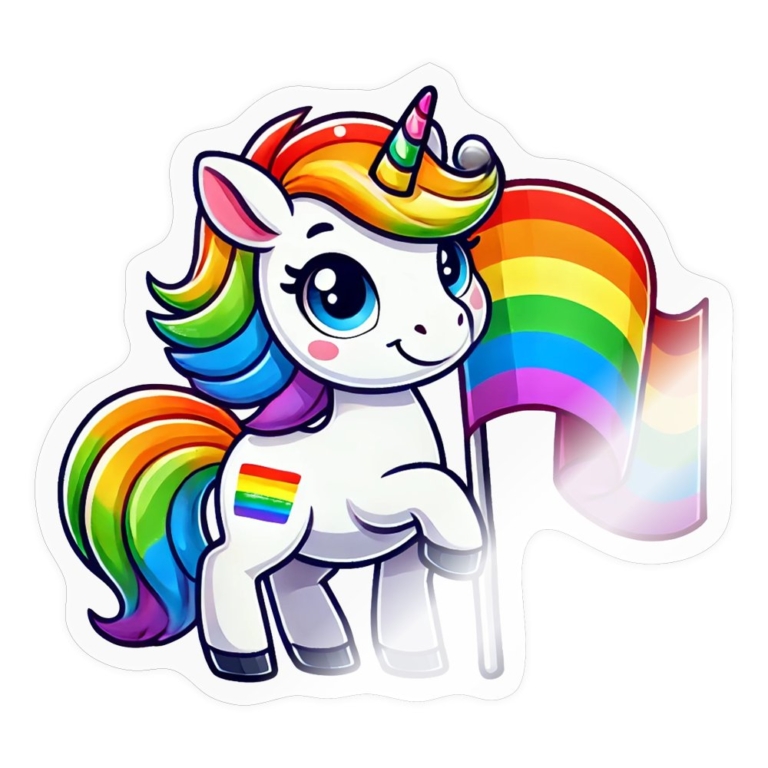 magisches-einhorn-der-vielfalt-sticker-transparent-glaenzend