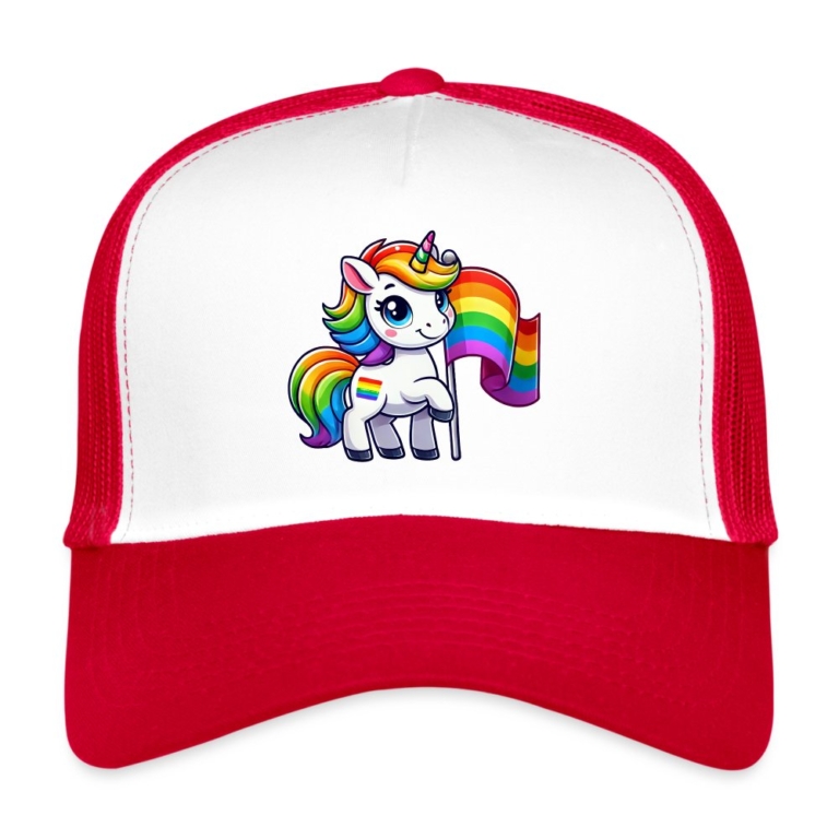 magisches-einhorn-der-vielfalt-trucker-cap-weiss-rot