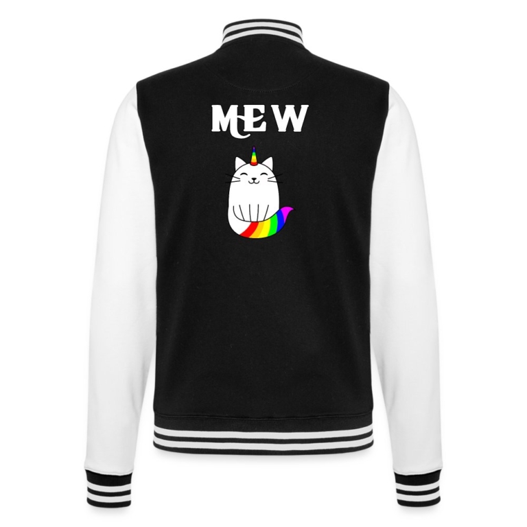 mewnicorn-college-sweatjacke-schwarz-weiss
