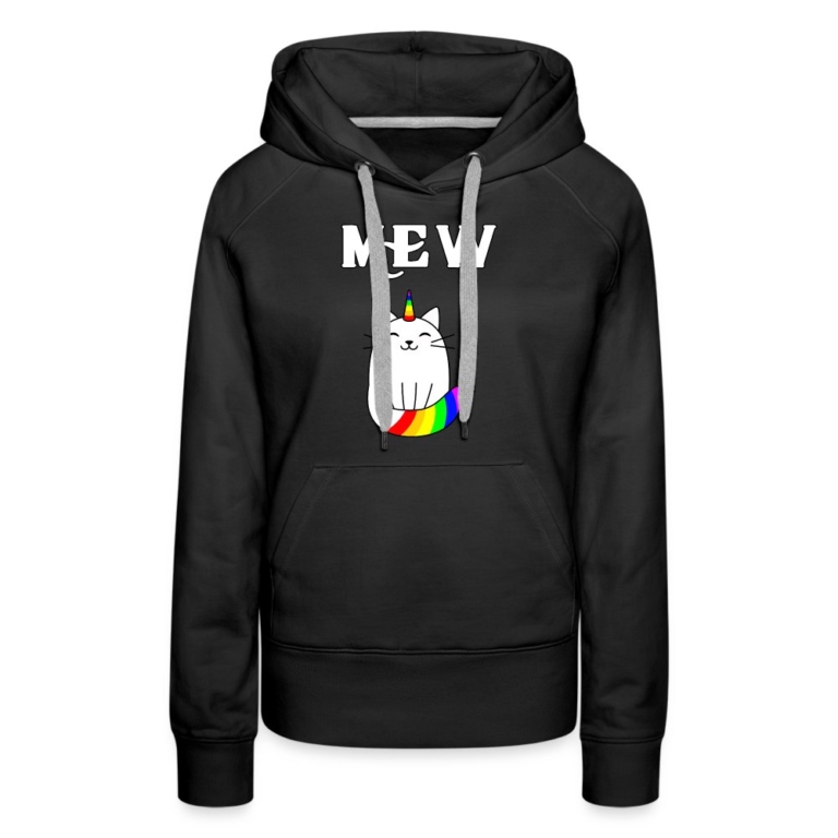 mewnicorn-frauen-premium-hoodie-schwarz