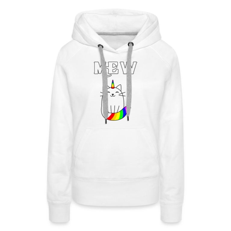 mewnicorn-frauen-premium-hoodie-weiss