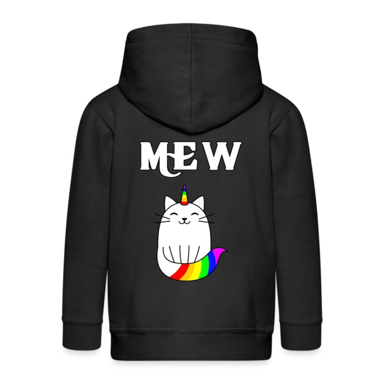 mewnicorn-kinder-premium-kapuzenjacke-schwarz