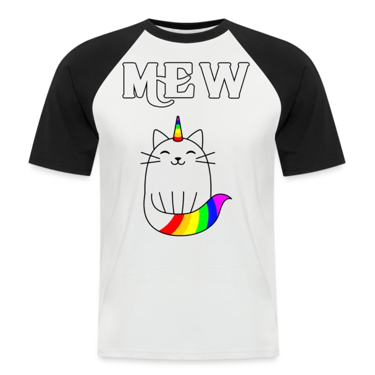 mewnicorn-maenner-baseball-t-shirt-weiss-schwarz