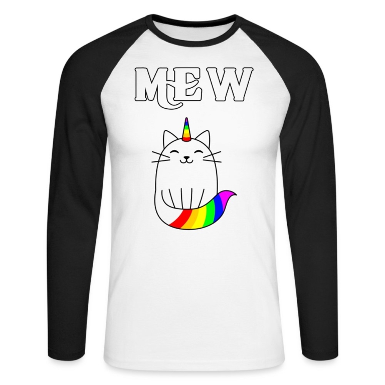 mewnicorn-maenner-baseballshirt-langarm-weiss-schwarz