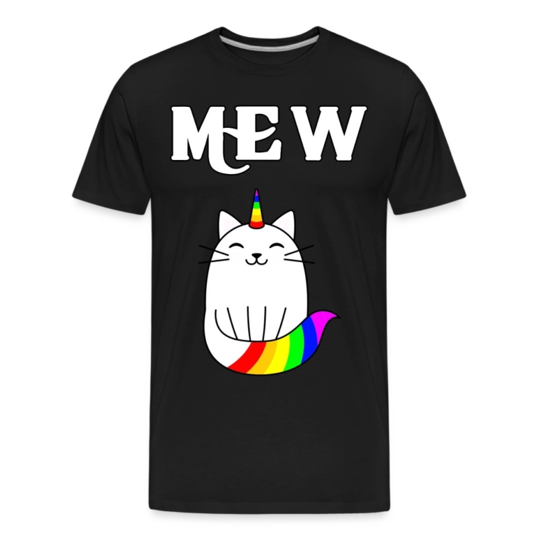 mewnicorn-maenner-premium-bio-t-shirt-schwarz