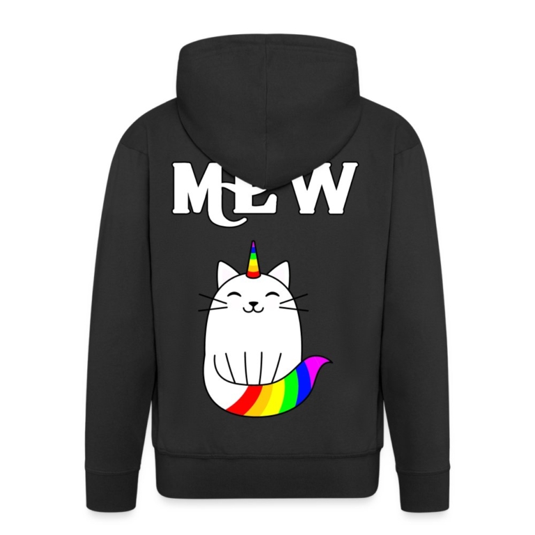 mewnicorn-maenner-premium-kapuzenjacke-schwarz