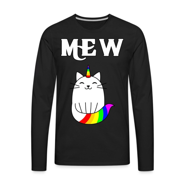 mewnicorn-maenner-premium-langarmshirt-schwarz