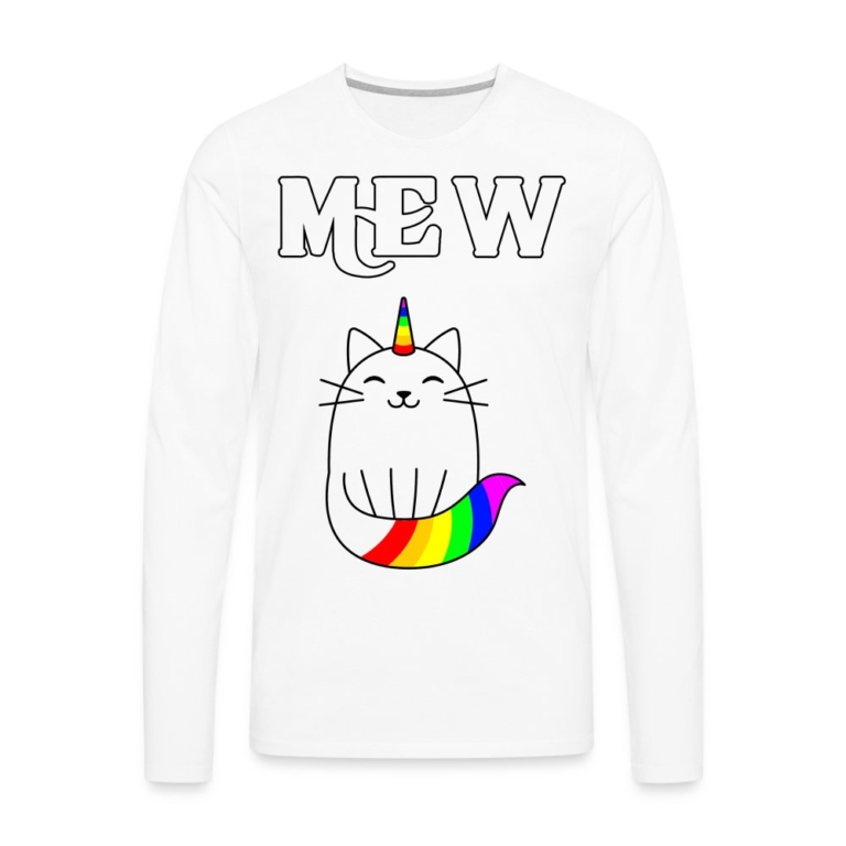 mewnicorn-maenner-premium-langarmshirt-weiss