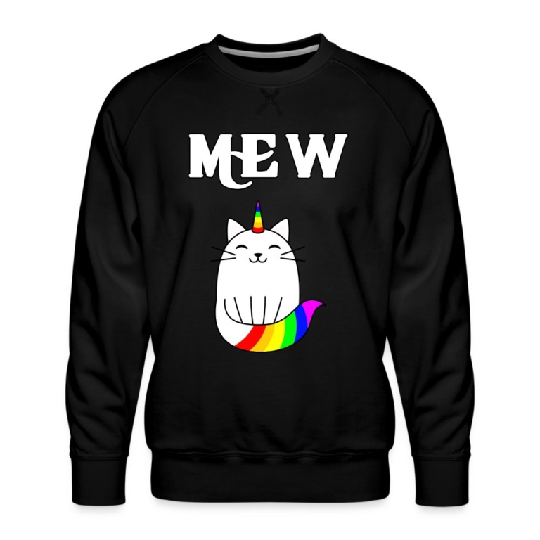 mewnicorn-maenner-premium-pullover-schwarz