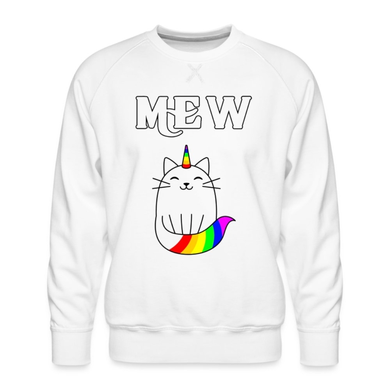 mewnicorn-maenner-premium-pullover-weiss