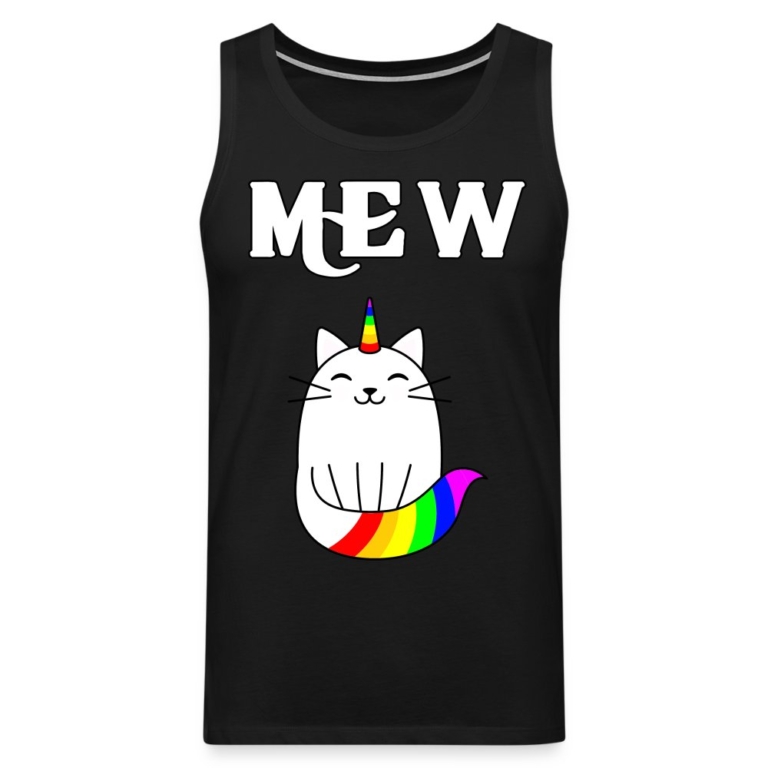mewnicorn-maenner-premium-tank-top-schwarz