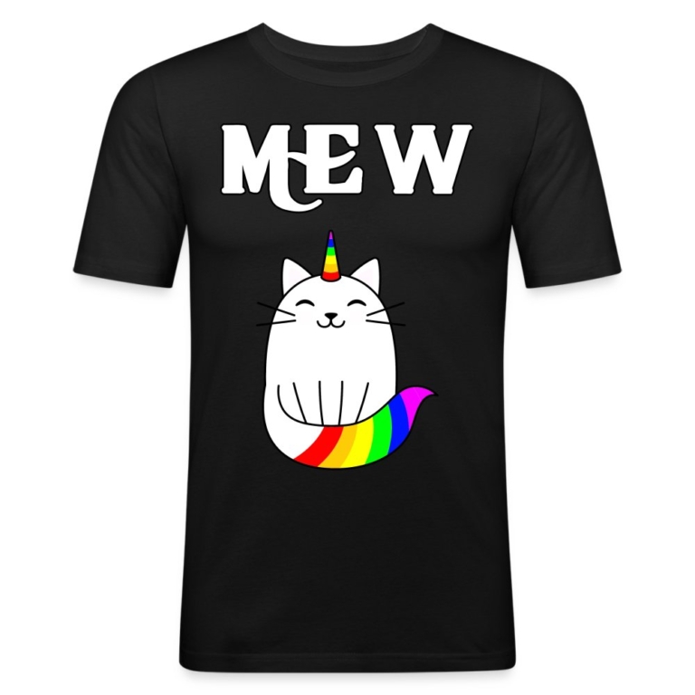 mewnicorn-maenner-slim-fit-t-shirt-schwarz
