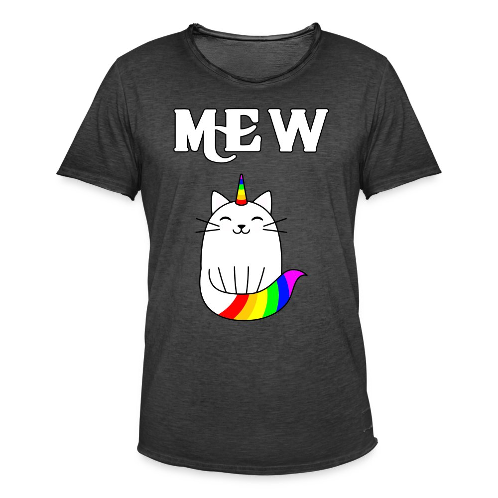 Mewnicorn - Männer Vintage T-Shirt Vintage Schwarz