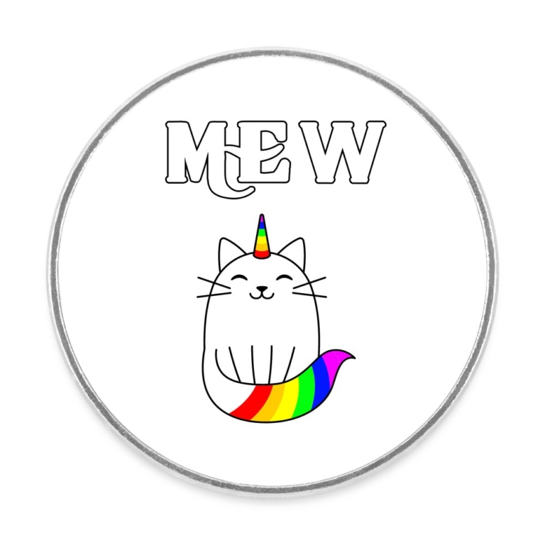 mewnicorn-runder-kuehlschrankmagnet-weiss