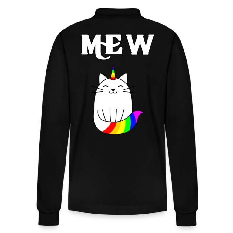 mewnicorn-stanleystella-unisex-bio-langarm-poloshirt-prepster-schwarz