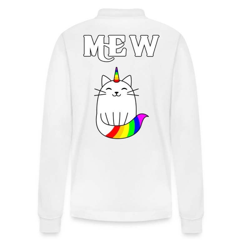 mewnicorn-stanleystella-unisex-bio-langarm-poloshirt-prepster-weiss