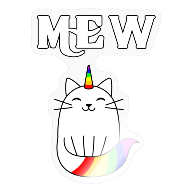 mewnicorn-sticker-transparent-glaenzend