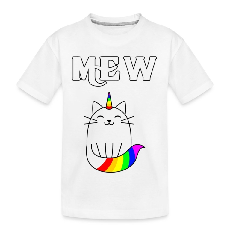 mewnicorn-teenager-premium-bio-t-shirt-weiss