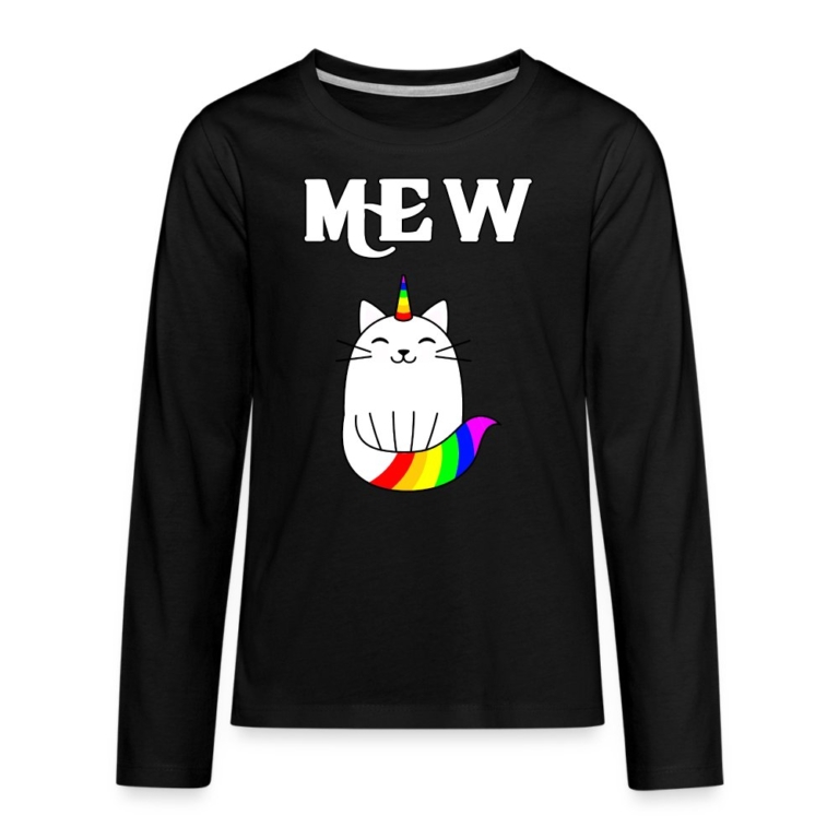 mewnicorn-teenager-premium-langarmshirt-schwarz