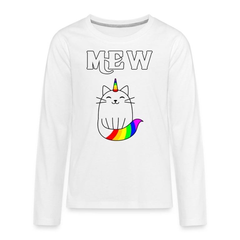 mewnicorn-teenager-premium-langarmshirt-weiss