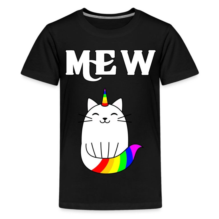 mewnicorn-teenager-premium-t-shirt-schwarz
