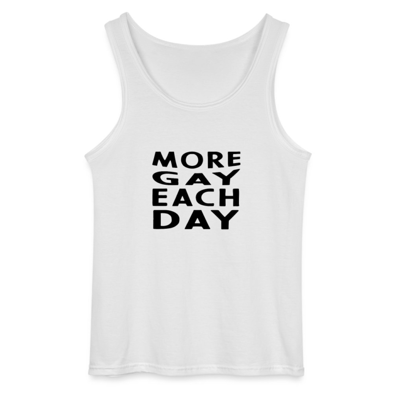 more-gay-each-day-gildan-maenner-tank-top-weiss
