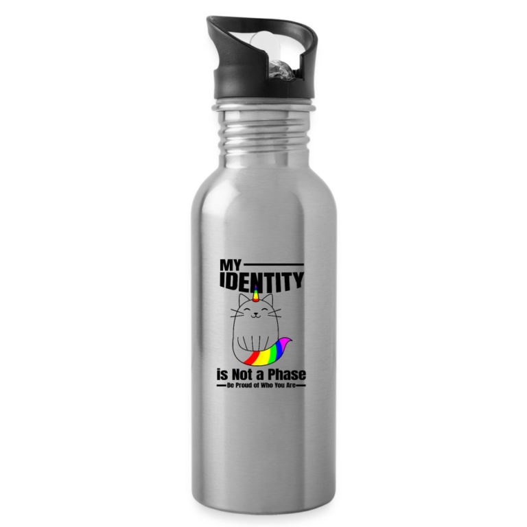 my-identity-is-not-a-phase-trinkflasche-mit-integriertem-trinkhalm-lightsilver